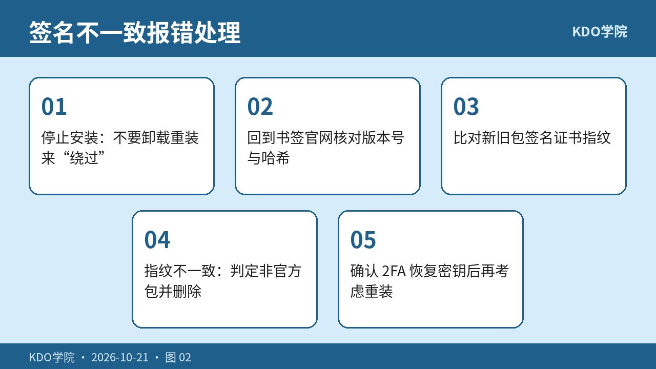 签名冲突报错的正确处理流程