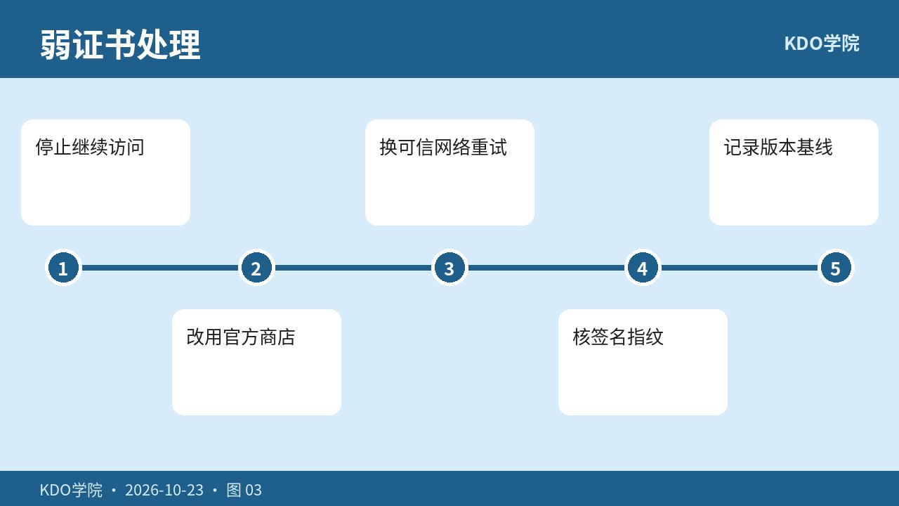 弱证书警告处理与安装纪律